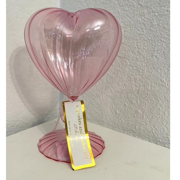 Cupcakes and Cashmere Candlestick Holder Decorative PINK HEART - Picture 2 of 6